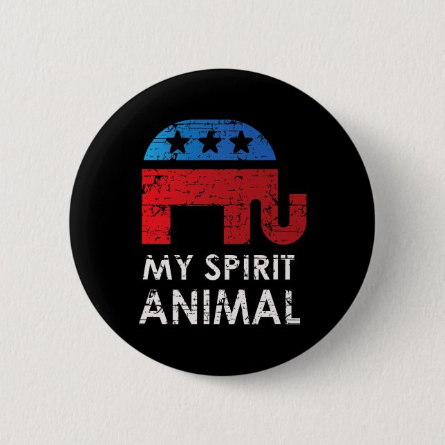 Republican Elephant  2 Inch Round Button (Front)