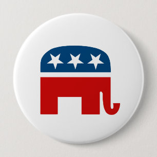 Republican Elephant 4 Inch Round Button