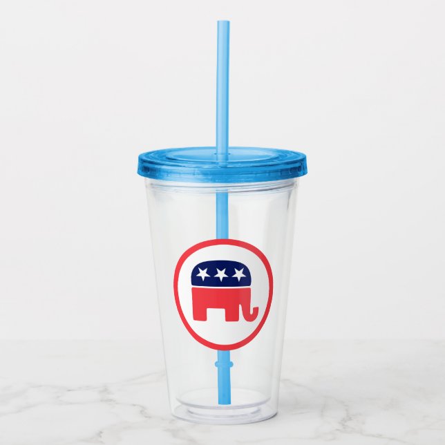 Republican Elephant Acrylic Tumbler (Front)
