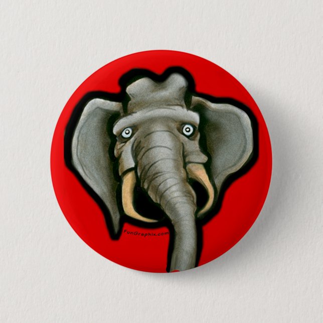 Republican Elephant Button (Front)