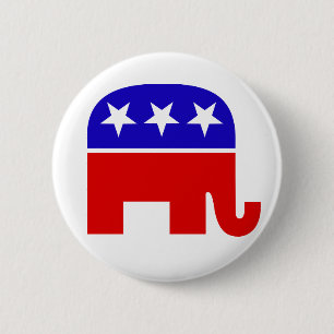 Republican Elephant Button