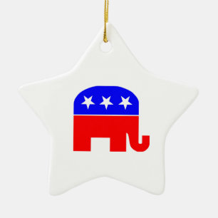 Republican Elephant Ceramic Ornament