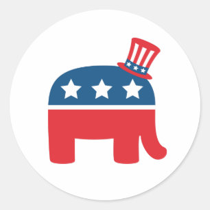 Republican Elephant Classic Round Sticker