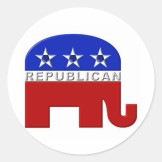 Republican Elephant Classic Round Sticker