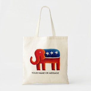 Republican Elephant Custom Name Or Message Tote Bag