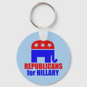 Republican Elephant for Hillary Clinton Keychain