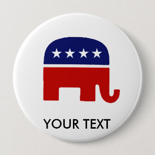Republican Elephant / GOP Elephant 4 Inch Round Button
