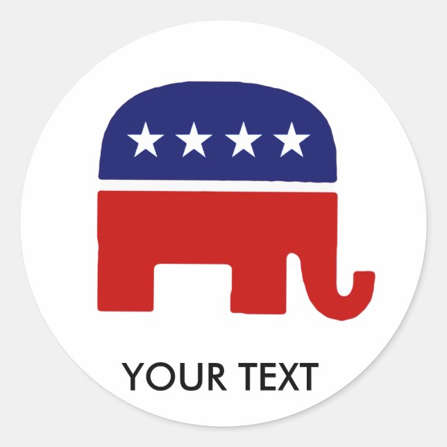 Republican Elephant / GOP Elephant Classic Round Sticker (Front)