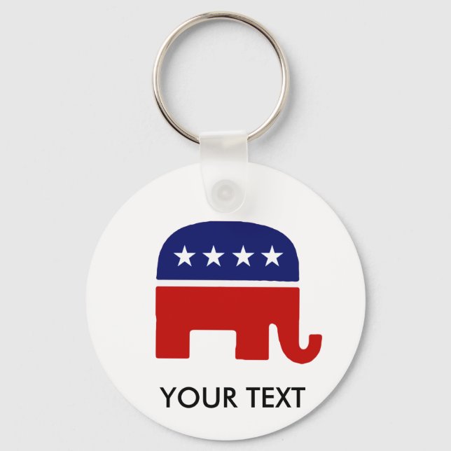 Republican Elephant / GOP Elephant Keychain (Front)