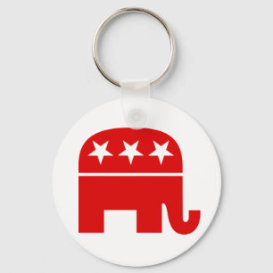 Republican Elephant Keychain