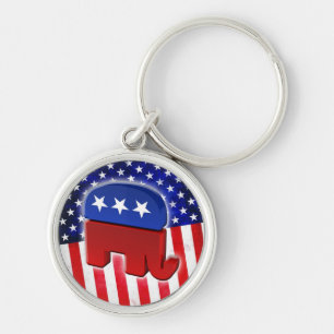 Republican Elephant Keychain