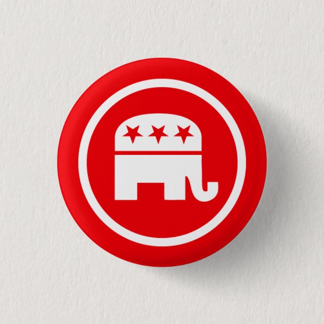 Republican Elephant Logo 1 Inch Round Button (Front)