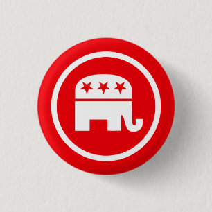 Republican Elephant Logo 1 Inch Round Button