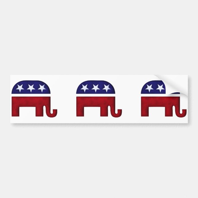 Republican elephant logo bumper sticker (Front)