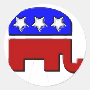 Republican Elephant Logo Classic Round Sticker
