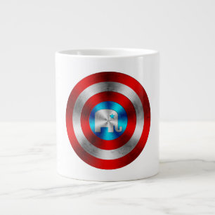 Republican Elephant Metal Shield Large Coffee Mug