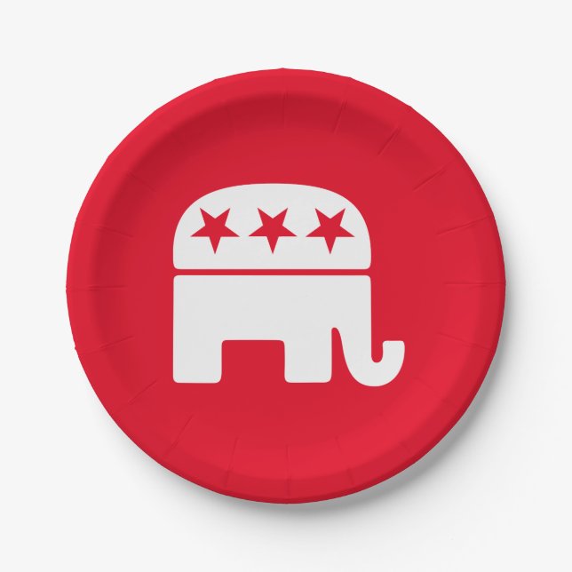 Republican Elephant Personalize Paper Plate (Front)