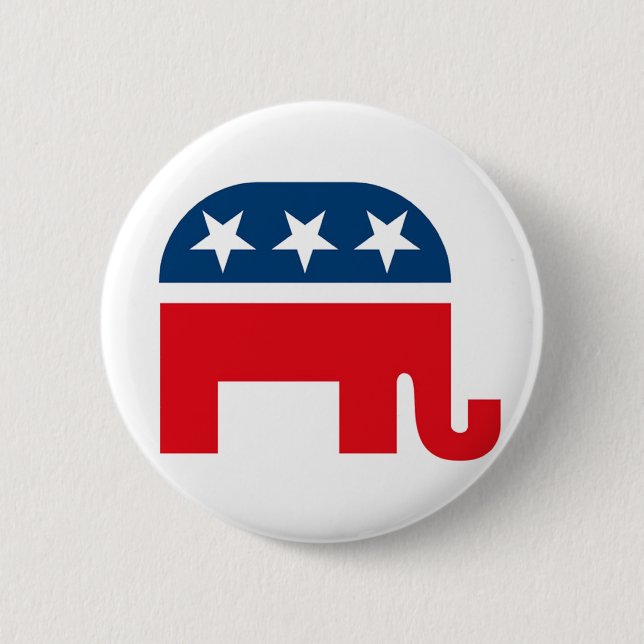 Republican Elephant Pinback Button (Front)