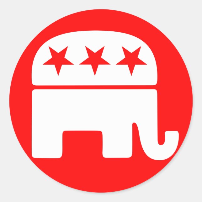 Republican Elephant Round Sticker (Front)