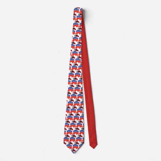 Republican Elephant wearing a Santa Claus Hat Tie (Front)