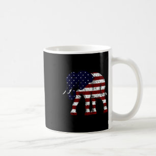 Republican Elephant Weathered American Flag Gop Coffee Mug