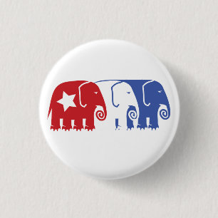Republican Elephants 1 Inch Round Button