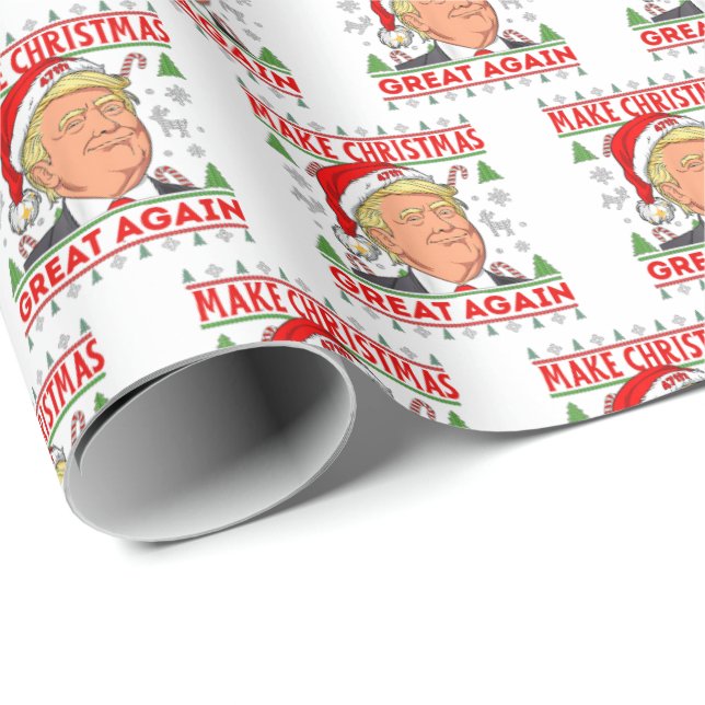 Republican Gift Wrap, Donald Trump Merry Christmas Wrapping Paper (Roll Corner)