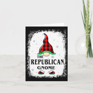 Republican Gnome Buffalo Plaid Matching Family Xma Card