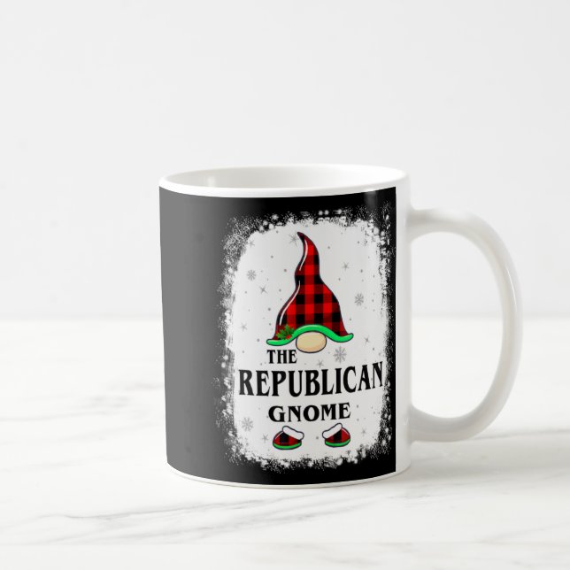 Republican Gnome Buffalo Plaid Matching Family Xma Coffee Mug (Right)
