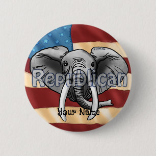 Republican Grey Elephant pin