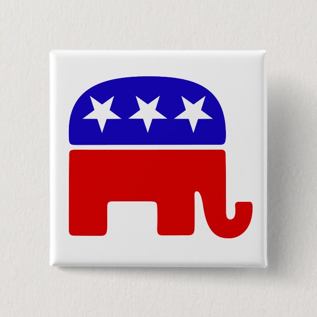 Republican Logo 2 Inch Square Button (Front)