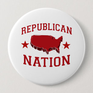 REPUBLICAN NATION 4 INCH ROUND BUTTON