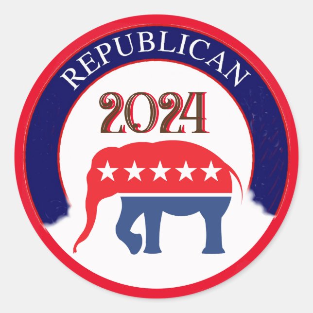 Republican Party 2024 Classic Round Sticker (Front)