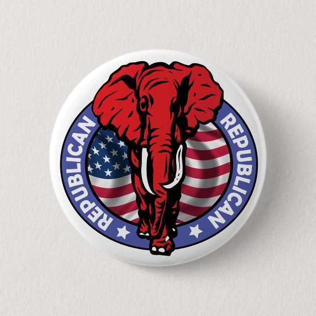 Republican Party Elephant - McCain 2 Inch Round Button (Front)