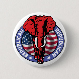 Republican Party Elephant - McCain 2 Inch Round Button