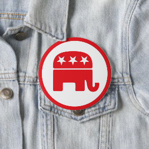 Republican Party Political Symbol (Elephant) 4 Inch Round Button