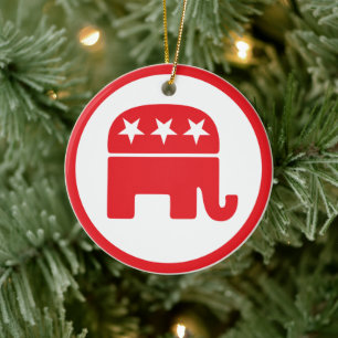 Republican Party Political Symbol (Elephant) Ceramic Ornament