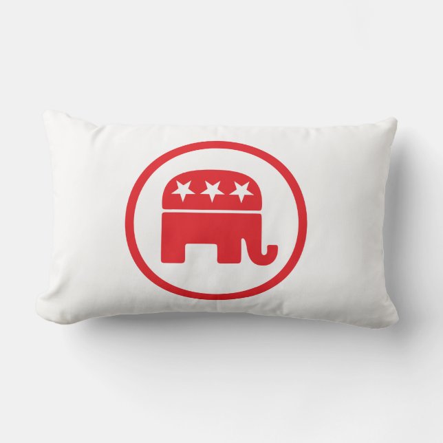 Republican Party Political Symbol (Elephant) Lumbar Pillow (Front)