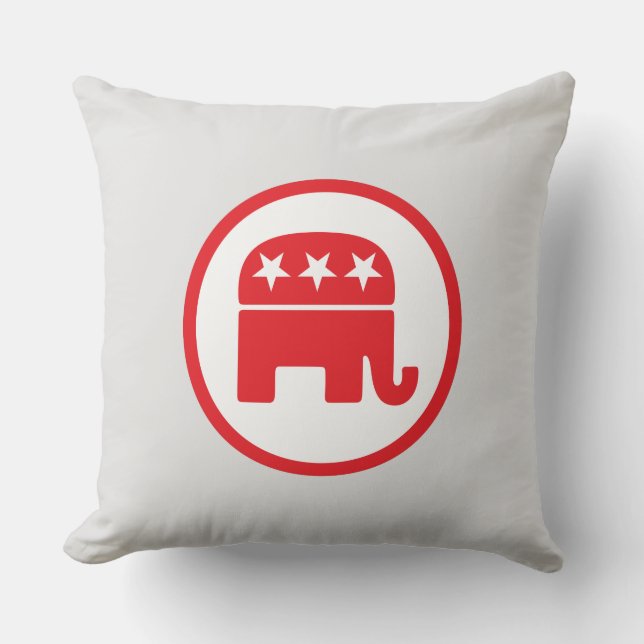 Republican Party Symbol Throw Pillow (Front)