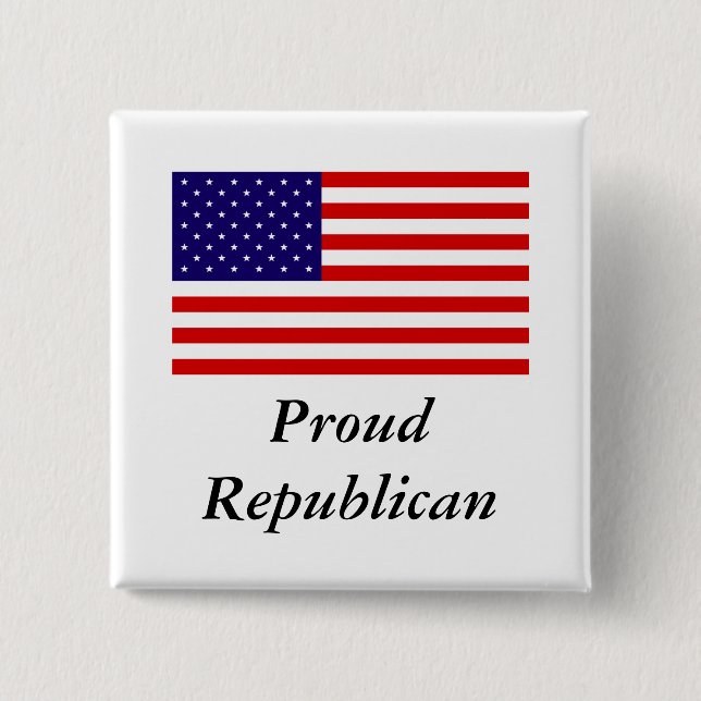 Republican Pride 2 Inch Square Button (Front)