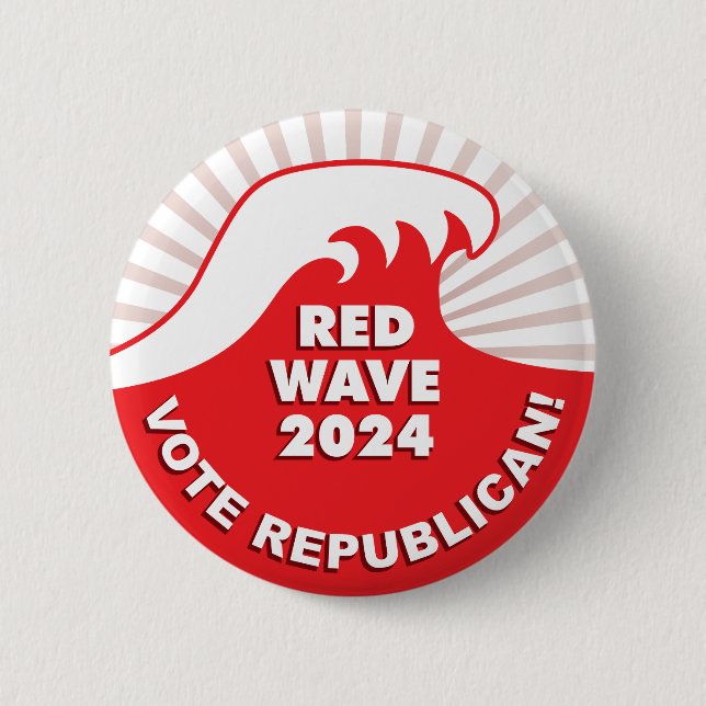 Republican Red Wave 2024 - Tsunami 2 Inch Round Button (Front)