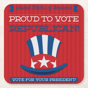 Republican Square Paper Coaster