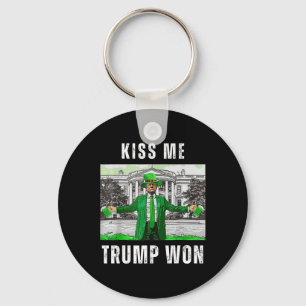 Republican St Patricks Day Kiss Me Trump Won For M Keychain