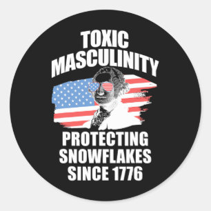 Republican Toxic Masculinity American Flag George  Classic Round Sticker