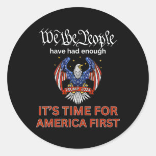 Republican Vote Trump 2024 America First We The Pe Classic Round Sticker