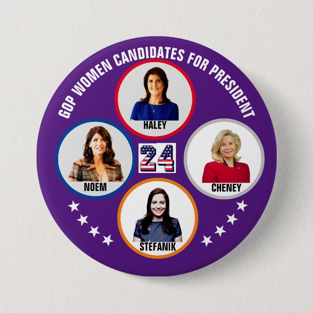 Republican Women for President 2024 3 Inch Round Button (Front)