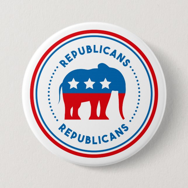 Republicans 3 Inch Round Button (Front)
