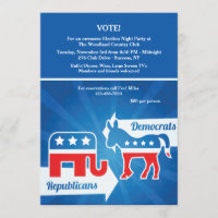Republicans and Democrats Election Party Invitatio