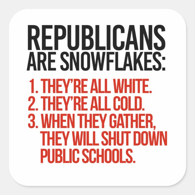 Republicans are Snowflakes Square Sticker (Front)