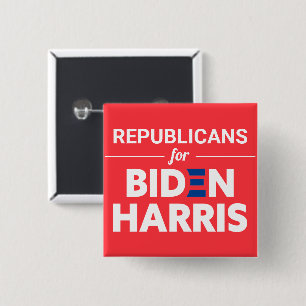 Republicans for Biden Harris Custom Text Red 2 Inch Square Button